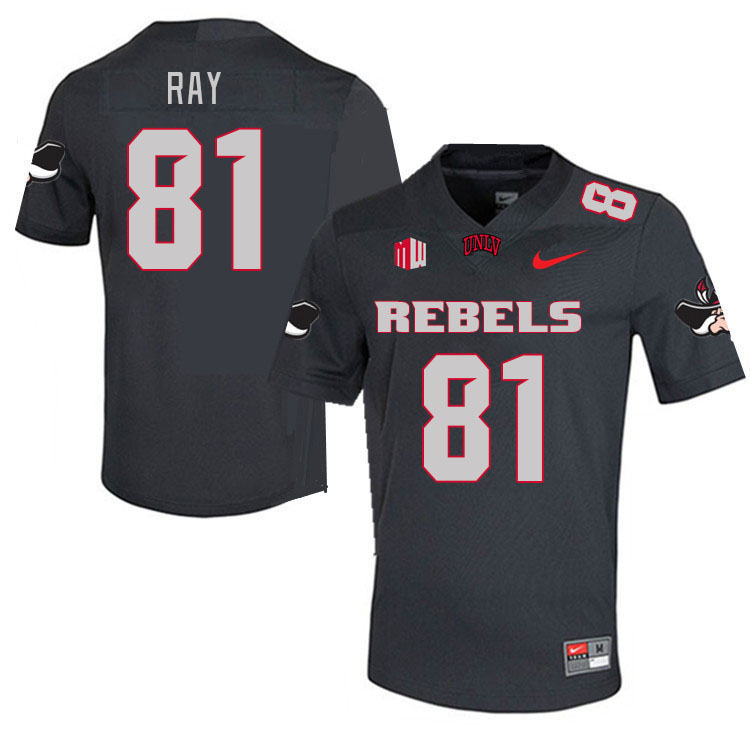 Men #81 Rogerick Ray UNLV Rebels 2023 College Football Jerseys Stitched-Charcoal - Click Image to Close
